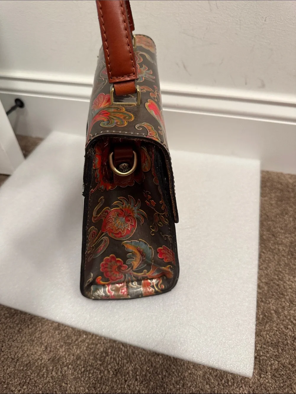 Patricia Nash chauny floral paisley satchel handbag purse